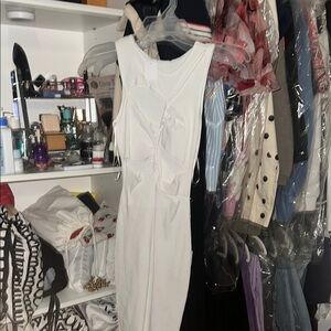 Zara White Backless Dress